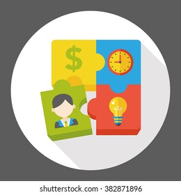 business puzzle flat icon
