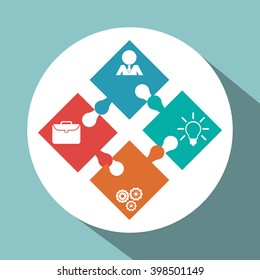 business and puzzle icon design