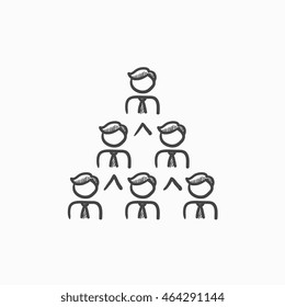 Business pyramid vector sketch icon isolated on background. Hand drawn Business pyramid icon. Business pyramid sketch icon for infographic, website or app.