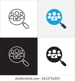 Business qualification icon. Worker recruitment icon. Professional sign. Icon symbol compatible for selection, management, certified worker, profile, employee, document. Vector illustration