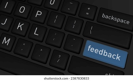 Business Quality Service Customer Feedback Key auf der Computer-Tastatur. EPS10-Vektorgrafik