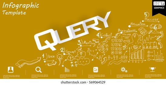 Business Query text modern Idea and Concept Vector illustration Infographic template with icon.