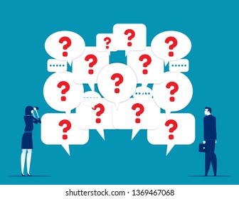 Business and question mark speech bubble. Concept business vector illustration, Communication.