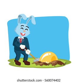 business rabbit digging bulb
