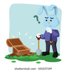 business rabbit with empty chest