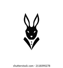 business rabbit head silhouette logo template