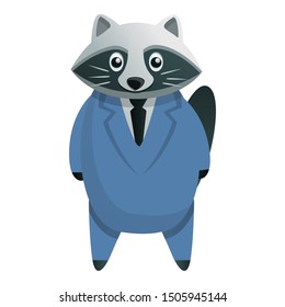 Business raccoon icon. Cartoon of business raccoon vector icon for web design isolated on white background