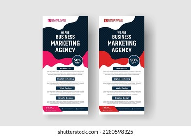 business rack card design template with vector