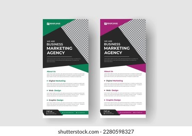 business rack card design template with vector