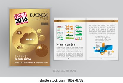 Business raport, layout magazine, vector