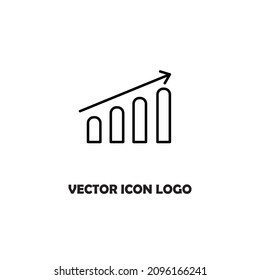 Business rating infographics concept. Sales Bar Chart vector icon. Vector growing graph
