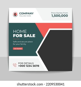 Business real estate social media post square banner design