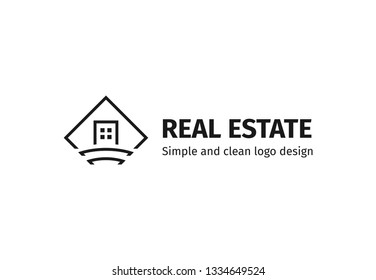 Business real estate vector logo. Home and house symbol logo. Clean, simple, and flat design. Modern style with elegant shape logo