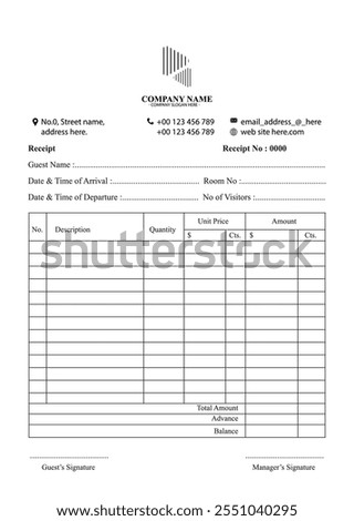 business receipt and hand bill vector template 