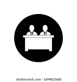 Business Receptionist Button Icon. Editable Vector EPS Symbol Illustration.