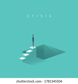 Business recession and crisis risk or danger. Looming economic depression, stock market crash. Symbol of loss, bankruptcy and desperation. Eps10 illustration.