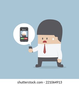 Business recieve incoming call from boss, VECTOR, EPS10