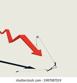 Business recovery and growth vector concept. Symbol of averting crisis, restart. Minimal eps10 illustration.