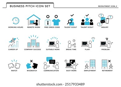 Apresentação de Recrutamento de Negócios Pitch Icon vol.2 Blue