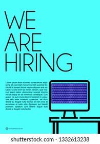 Business recruitment and hiring vector. sky color background