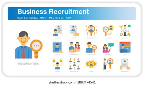 Business Recruitment  Icons Set. UI Pixel Perfect Well-crafted Vector Thin Line Icons. The illustrations are a vector.