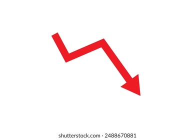  business red arrow on white, Profit red arrow, Vector illustration. Business concept, growing chart. Concept of sales symbol icon with arrow moving up.