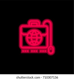 Business red glowing neon ui ux icon. Glowing sign logo vector