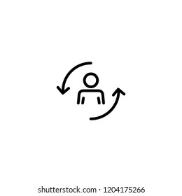 Business refresh icon. Business development icon. People development and refresh icon.