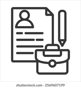 Business Registration Outline Icon Vector Illustration