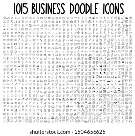 Business Related Doodle vector icon set. Drawing sketch illustration hand drawn line.