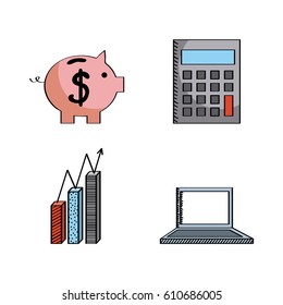 business related icons over white background. colorful design. vector illustration