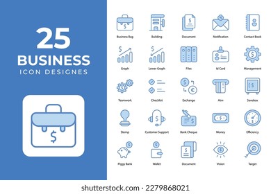 Business Related Objects and Elements. Vector Illustration Collection. creative Icons Set. stock illustration