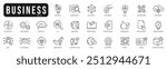 Business related original icons. Network, teamwork, payment, computing, seo, ai etc. Editable stroke. Set 8