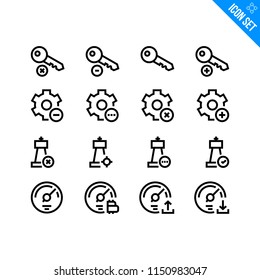 Business Related Vector Icon set. Minimal Modern Stroke Icons Collection on White Background.