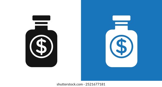 Business Remedy-Symbol Flacher Vektorsatz, Umriss