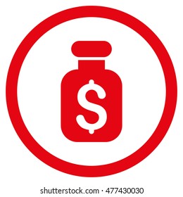 Business Remedy rounded icon. Vector illustration style is flat iconic symbol, red color, white background.
