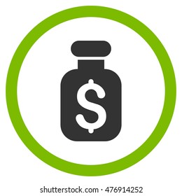 Business Remedy vector bicolor rounded icon. Image style is a flat icon symbol inside a circle, eco green and gray colors, white background.