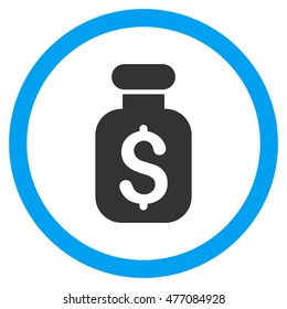 Business Remedy vector bicolor rounded icon. Image style is a flat icon symbol inside a circle, blue and gray colors, white background.