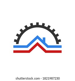 business and repair house service logo or icon