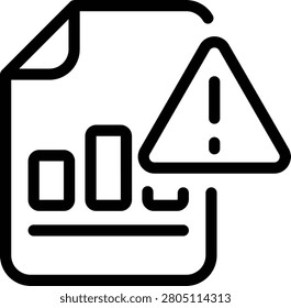 Business report alert icon showing data warning and error symbols