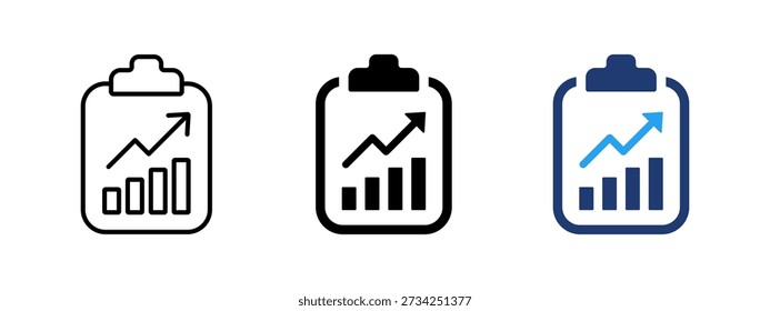 Geschäftsbericht und Analysesymbol mit wachsendem Diagramm. Symbol der Datenanalyse, des Performance-Wachstums und der positiven Ergebnisse. Ideal für Finanzberichte, Business-Dashboards, Marketing-Analysen und Verkäufe