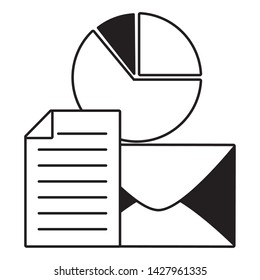 business report chart email document vector illustration