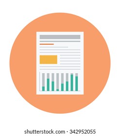 Business Report Colored Vector Illustration 