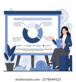 Business report concept data analysis, and professional presentations annual report profit growth 