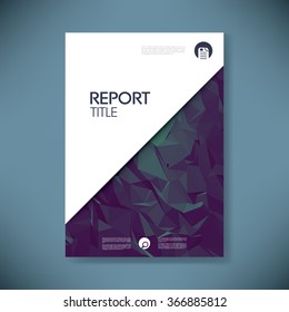Business report cover with low poly design vector background. Paper document for company data presentation. Eps10 vector illustration.