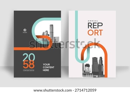 Business Report Cover Template – Orange Geometric Layout (A4)