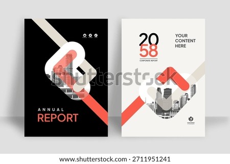Business Report Cover Template – Red Geometric Layout (A4)