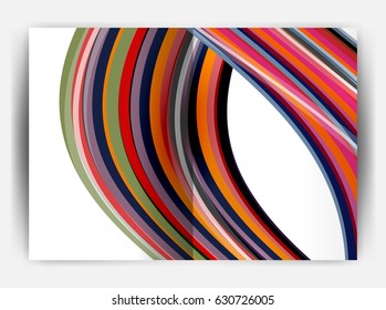 Business report cover template wave, curvy line abstract background with copyspace