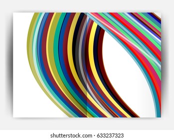 Business report cover template wave, curvy line abstract background with copyspace