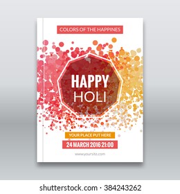 Business report design, flyer template, background with colorful dots. Brochure Cover template mockup layout, vector illustration